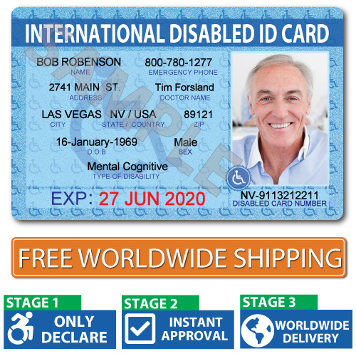 A disability identification card resting on a calm, warm surface.